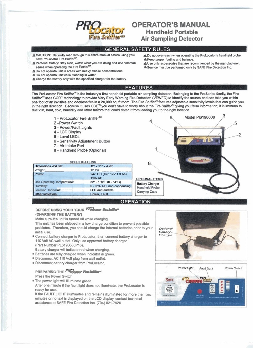 SAFE FIRE DETECTION ProLocator Fire Sniffer PI6198600 User manual