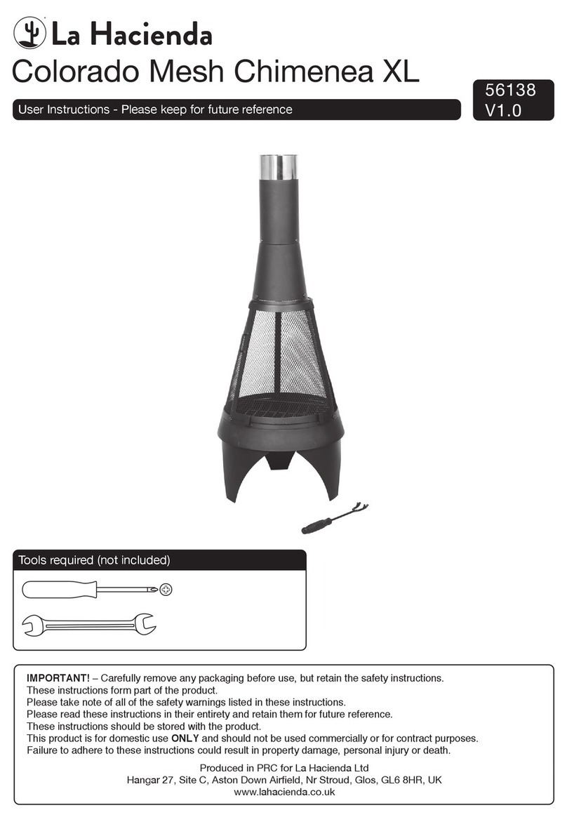 La Hacienda Colorado Mesh Chimenea XL User instructions