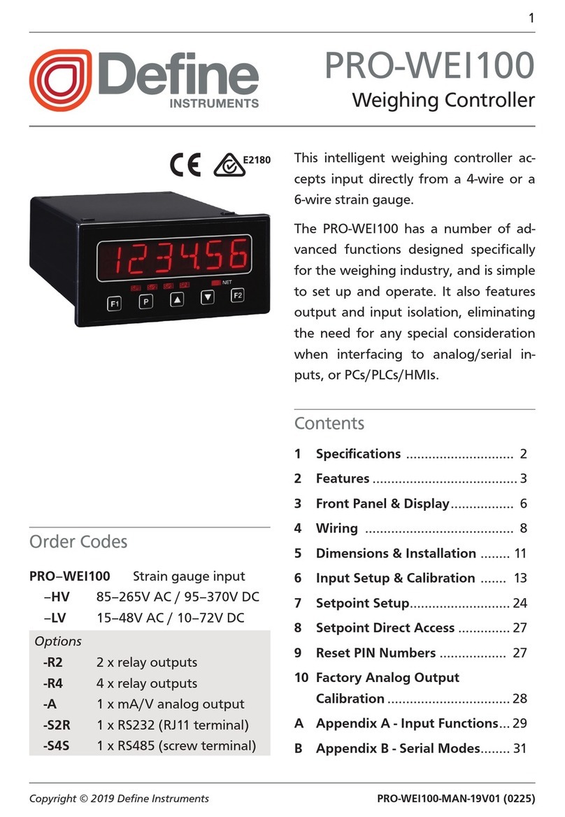 Define Instruments PRO-WEI100 manual