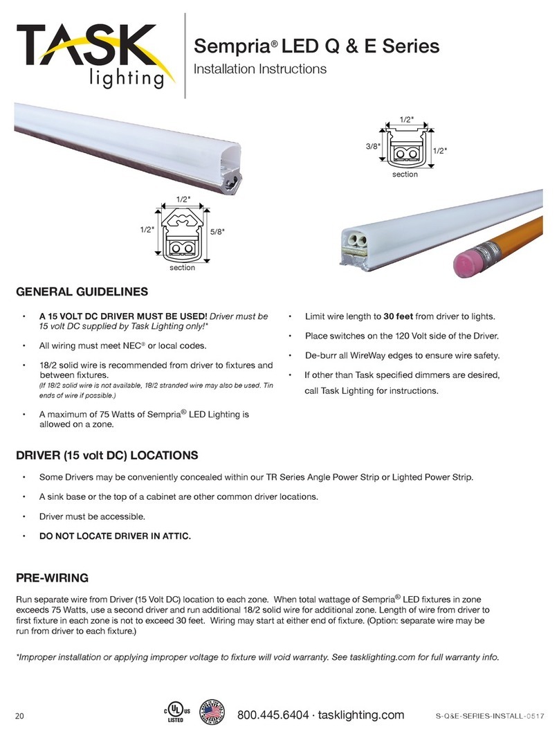 Task Lighting Sempria LED Q Series installation instructions