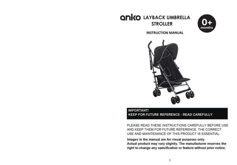 anko LAYBACK UMBRELLA STROLLER instruction manual
