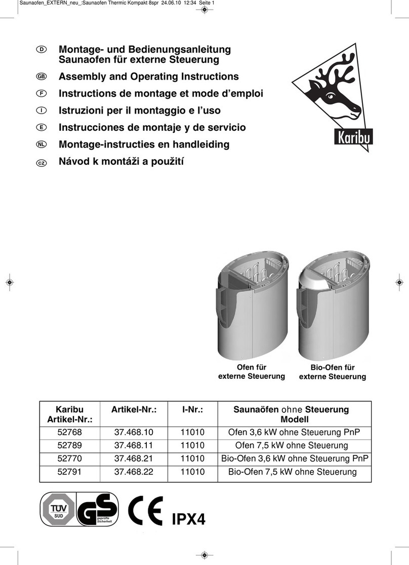 Karibu Stove with 3,6 kW PnP Assembly and operating instructions