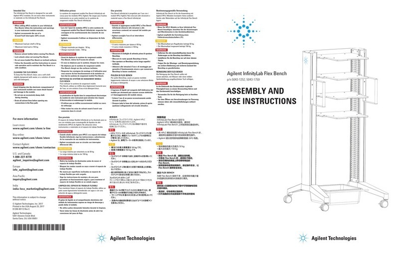 Agilent Technologies InfinityLab Flex Bench Assembly and use instructions Agilent Technologies InfinityLab Flex Bench Assembly and use instructions