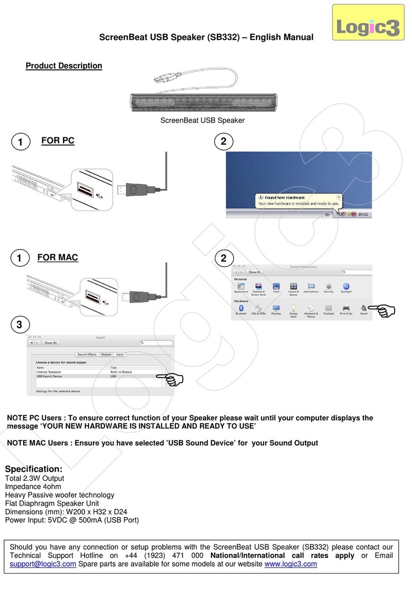 Logic3 ScreenBeat SB332 User manual