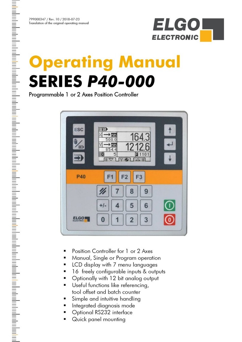ELGO Electronic P40-000 Series operating manual