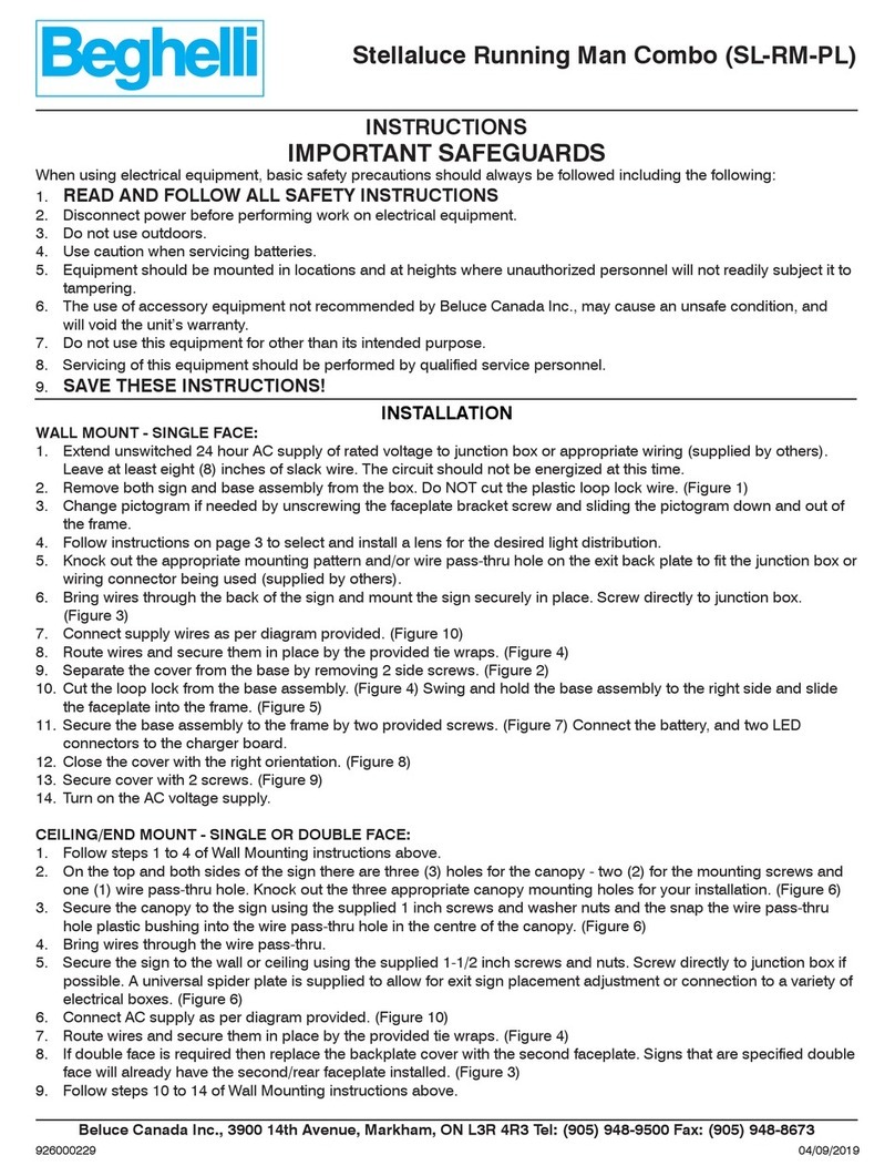 Beghelli Stellaluce Running Man Combo User manual