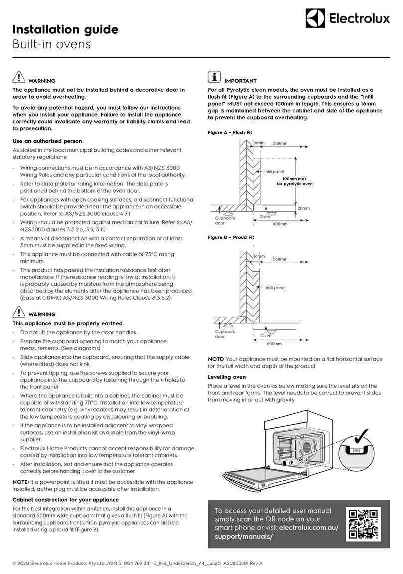 Electrolux EVE602 installation guide