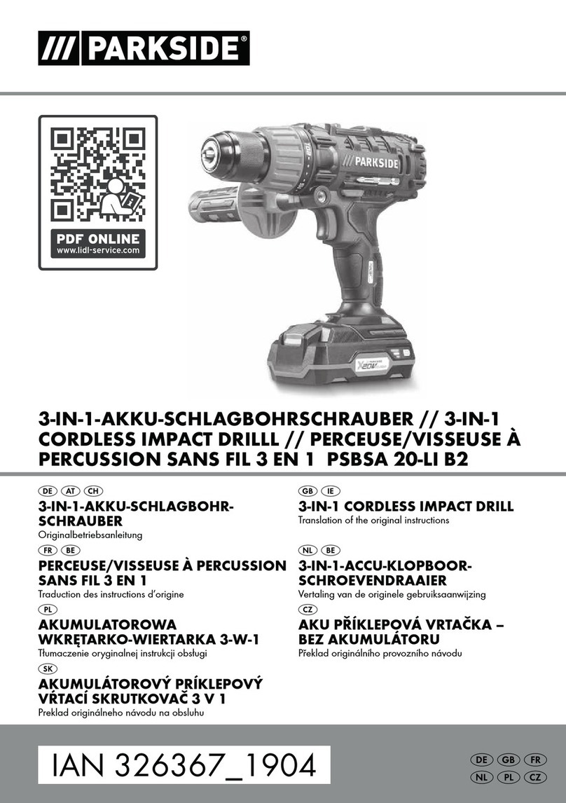 Parkside PSBSA 20-LI B2 Translation of the original instructions