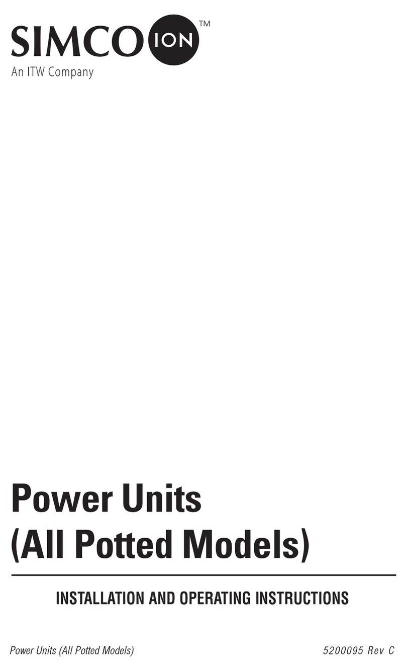 ITW SIMCO-ION D165 Installation and operating instructions