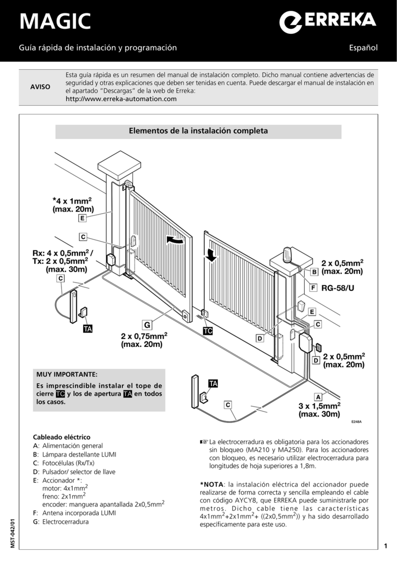 Erreka MAGIC Quick installation and programming guide