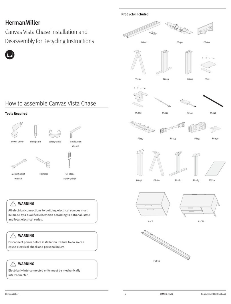 Herman Miller Canvas Vista Installation and Disassembly for Recycling Instructions