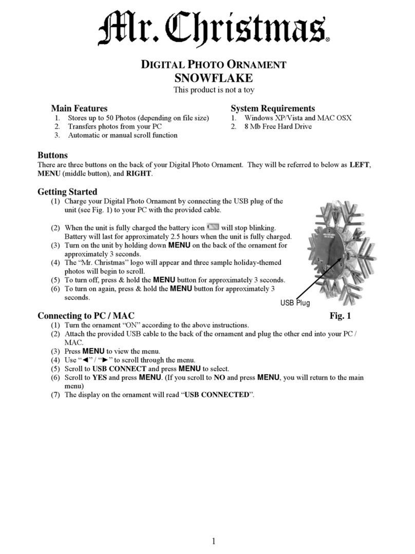 Mr. Christmas DIGITAL PHOTO ORNAMENT SNOWFLAKE manual