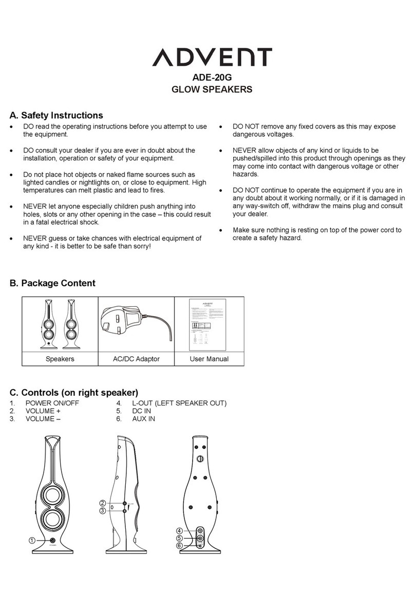Advent ADE-20G User manual
