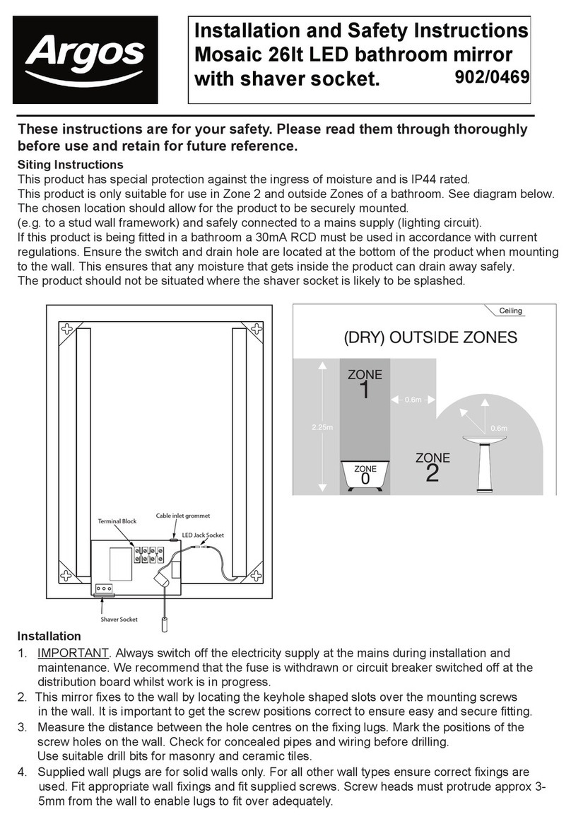 Argos 902/0469 Installation and safety instructions