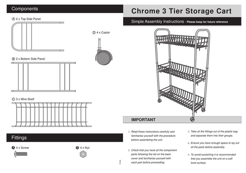 Argos Chrome 3 Tier Storage Cart Simple Assembly Instructions