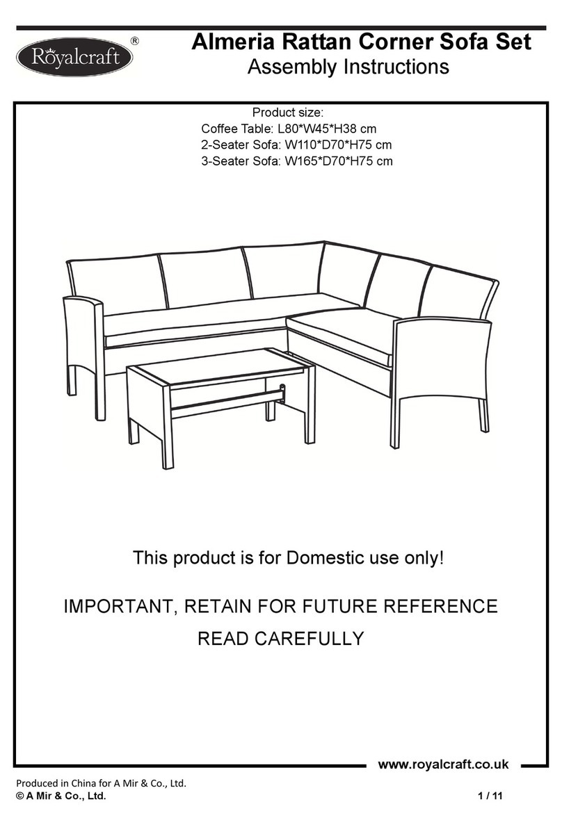 Royalcraft Almeria Rattan Corner Sofa Set User manual Royalcraft Almeria Rattan Corner Sofa Set User manual
