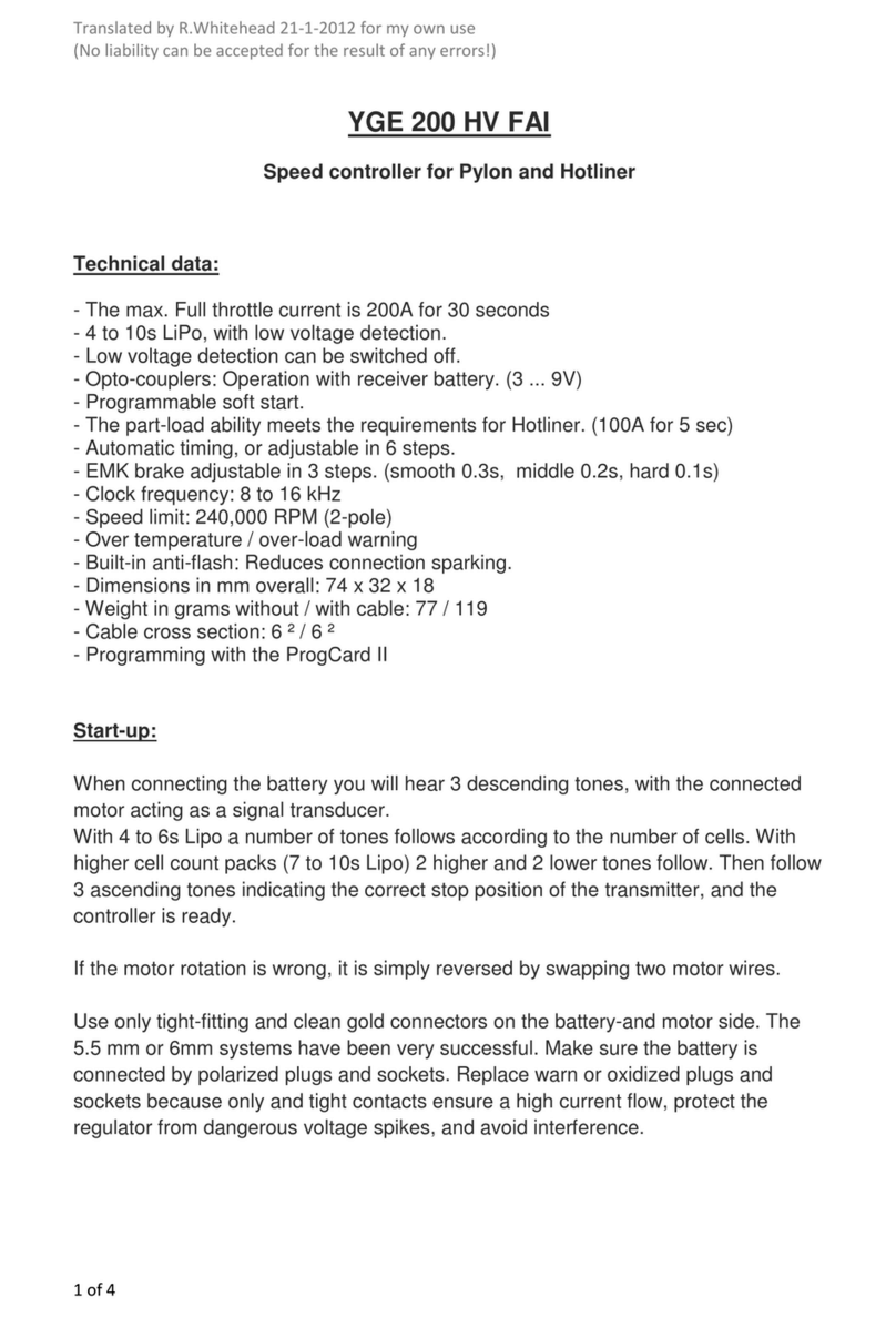 YGE 200 HV FAI manual