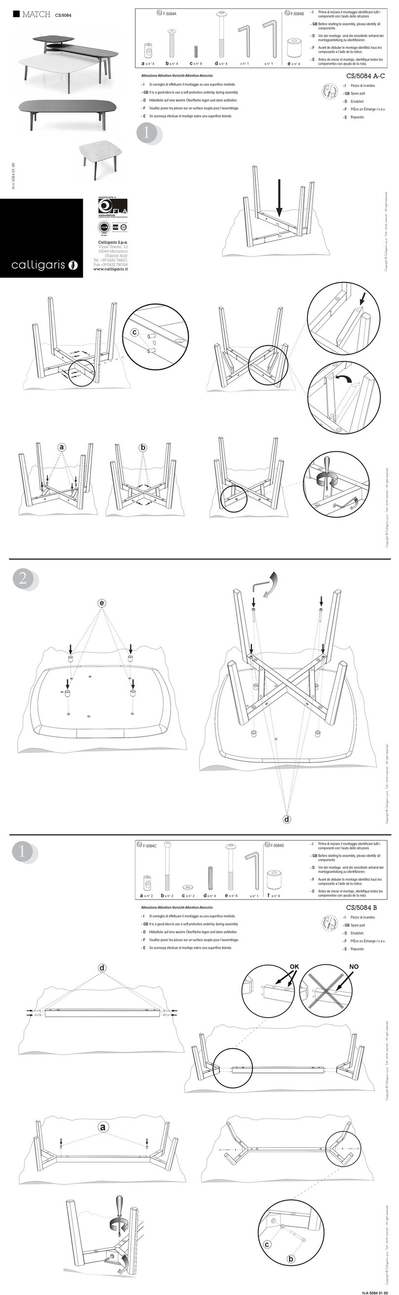 calligaris MATCH CS/5084 manual calligaris MATCH CS/5084 manual