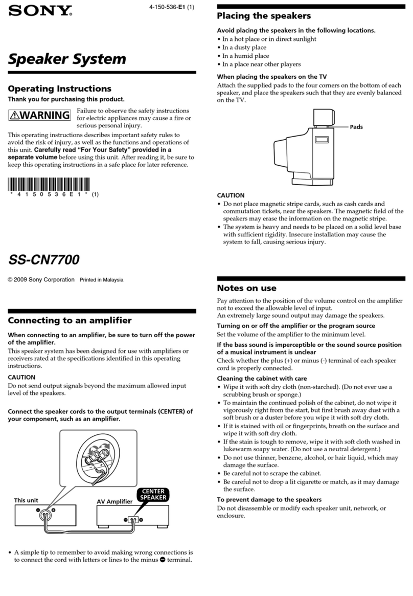 Sony SS-CN7700 operating instructions Sony SS-CN7700 operating instructions