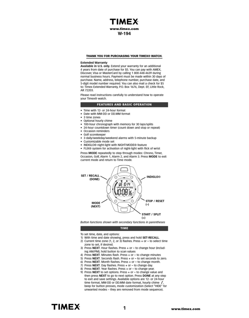 Timex W-194 manual