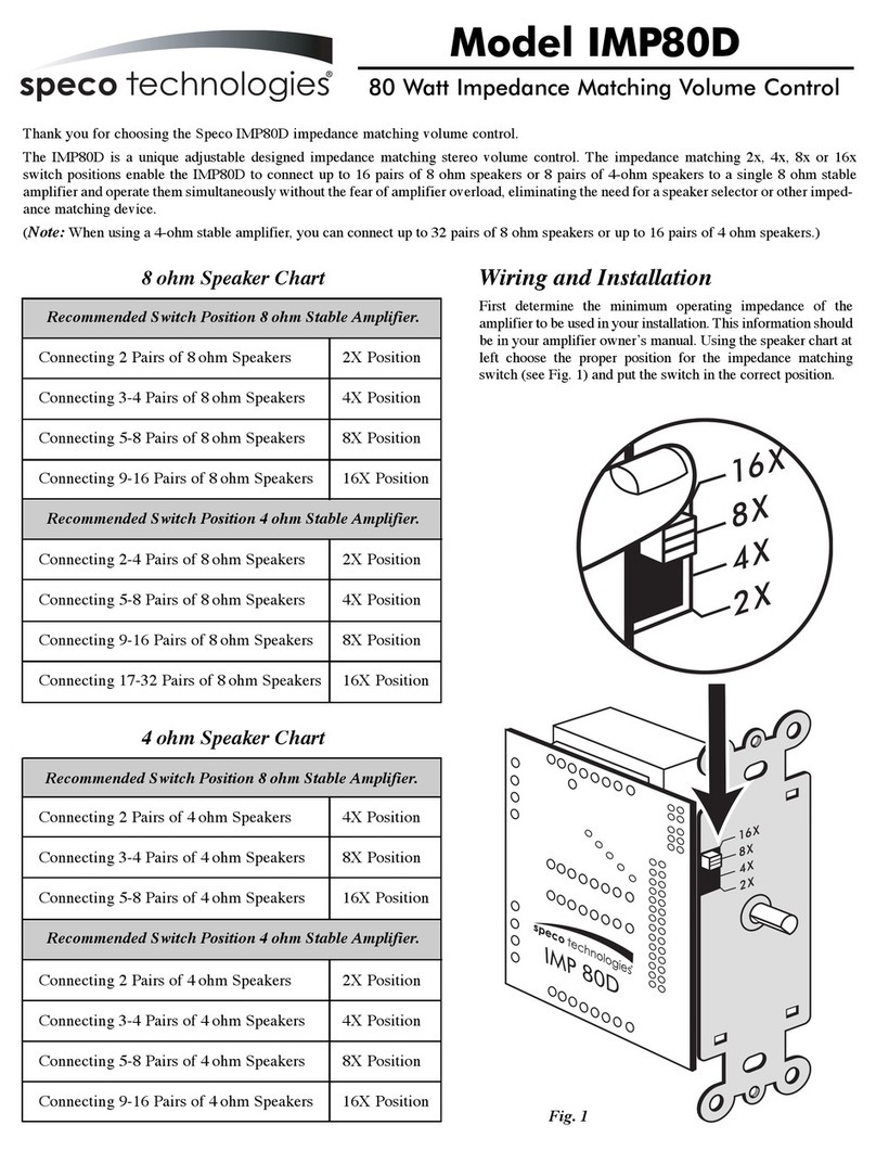Speco IMP80D owner's manual