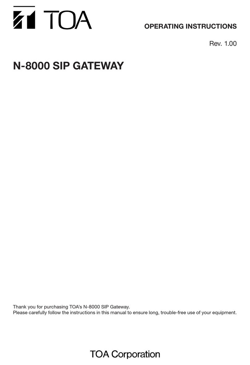 Toa N-8000 SERIES operating instructions