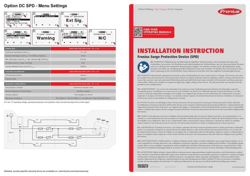 FRO­NIUS SPD Installation instruction