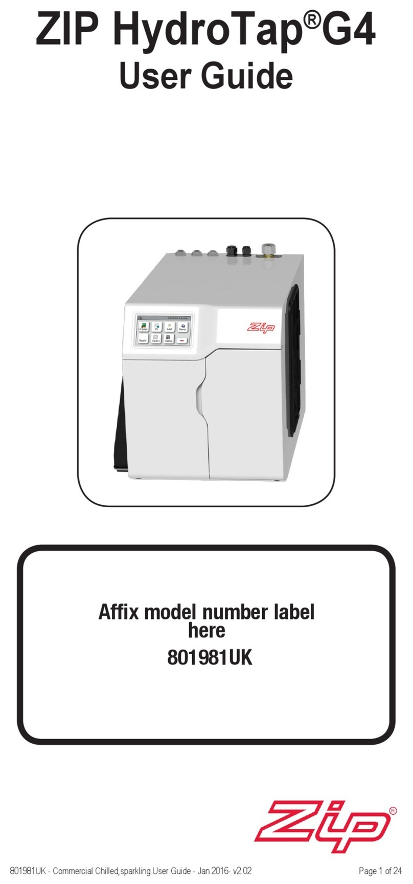 Zip HydroTap G4 user guide