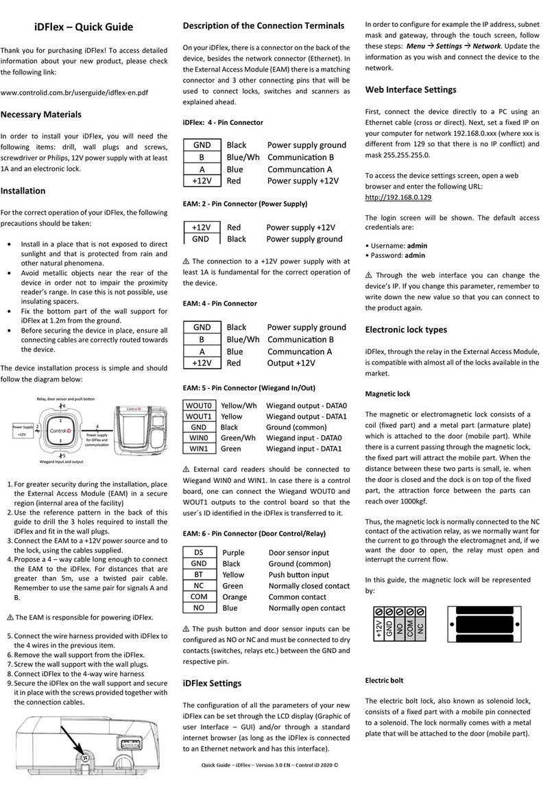 Control iD iDFlex quick guide