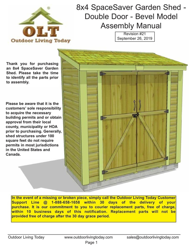 OLT 8x4 SpaceSaver Garden Shed Assembly manual