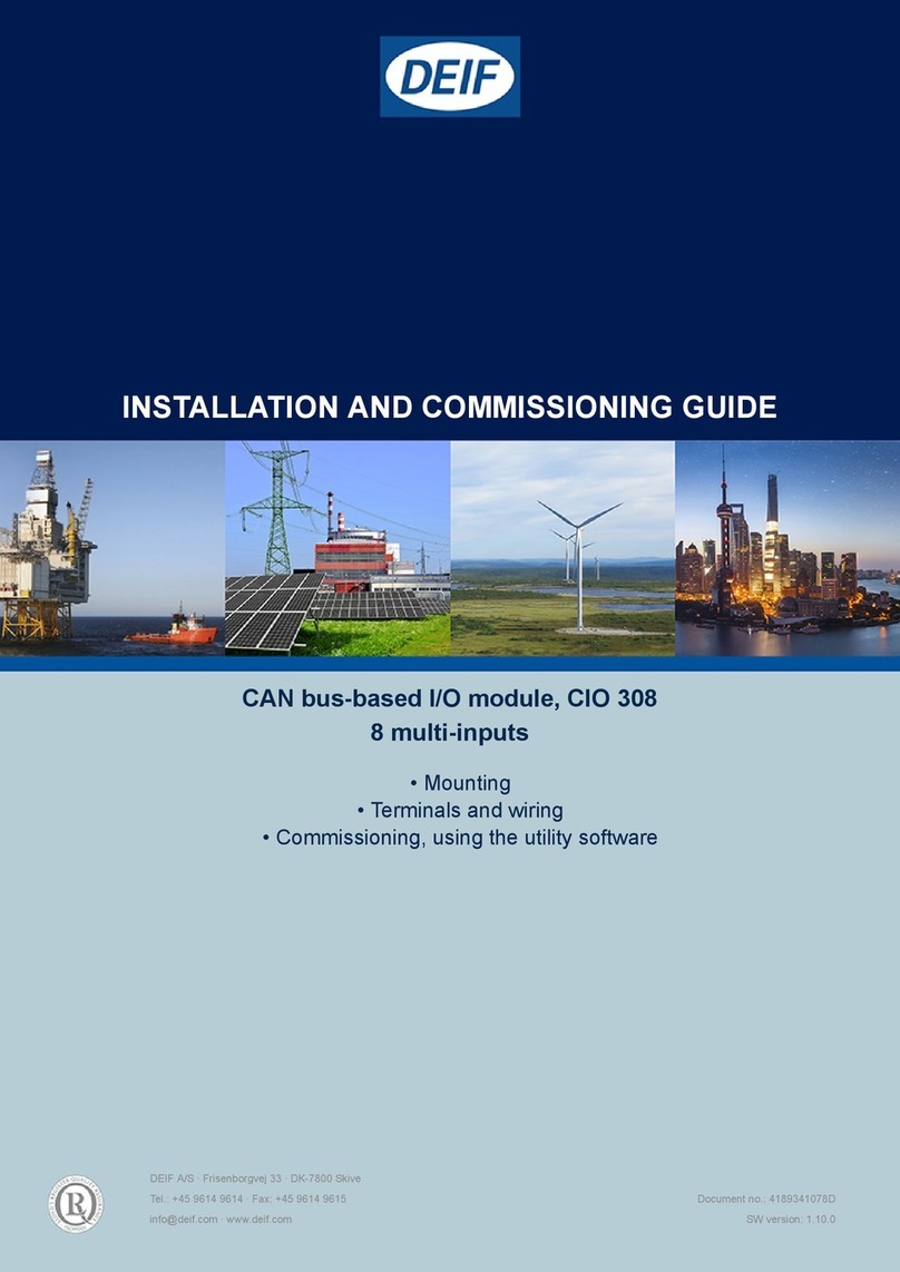 Deif CIO 308 Installation and commissioning guide