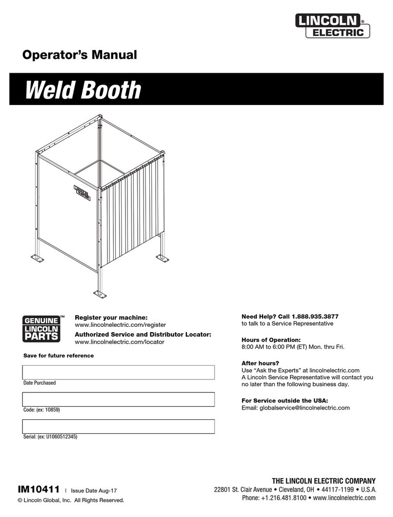 Lincoln Electric Weld Booth Operator's manual