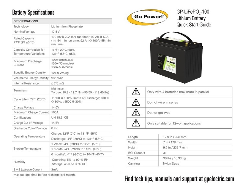Go Power GP-LiFePO4-100 quick start guide Go Power GP-LiFePO4-100 quick start guide