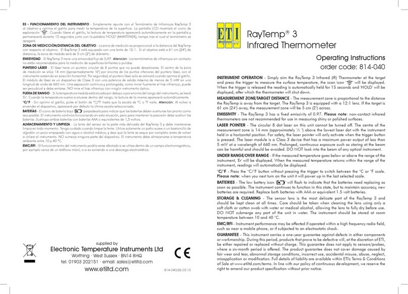 ETI RayTemp 3 User manual