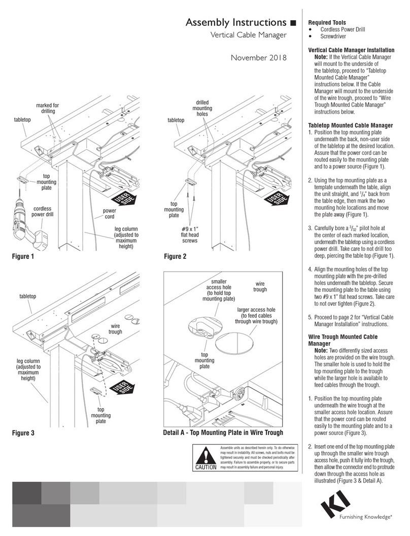 KI Vertical Cable Manager User manual