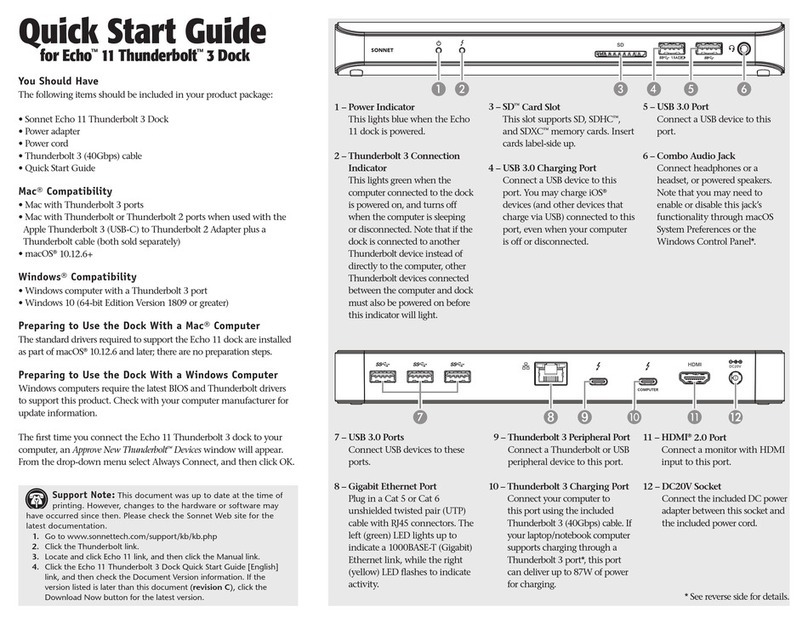 Sonnet Echo 11 Thunderbolt 3 Dock User manual