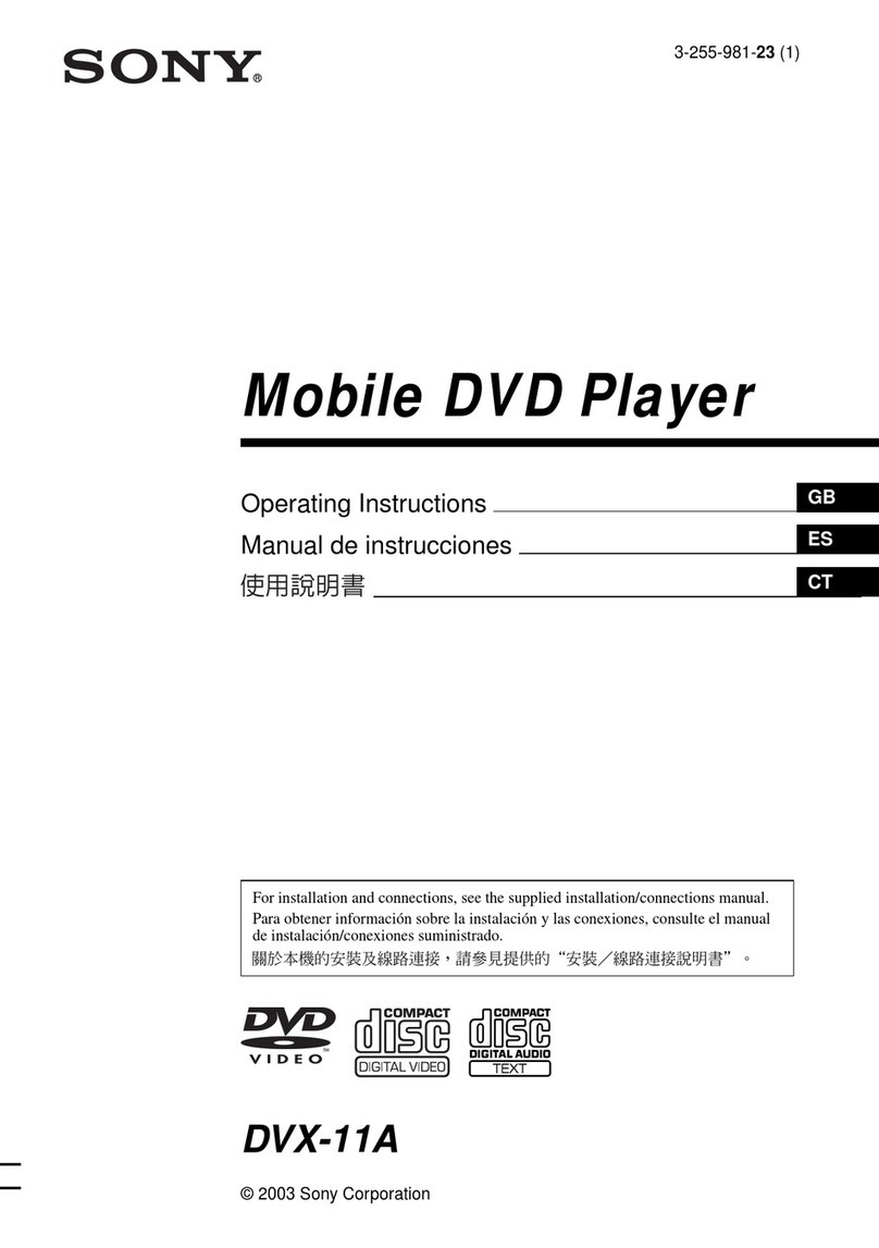 Sony DVX-11A - Car Mp3/dvd/cd Single Player User manual