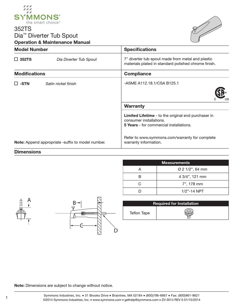 Symmons Dia 352TS Manual