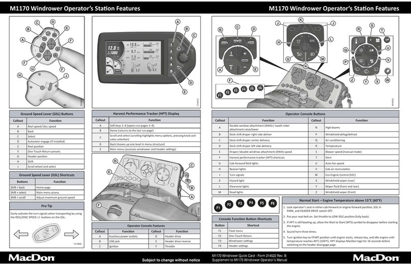 MacDon M1170 Parts list manual MacDon M1170 Parts list manual