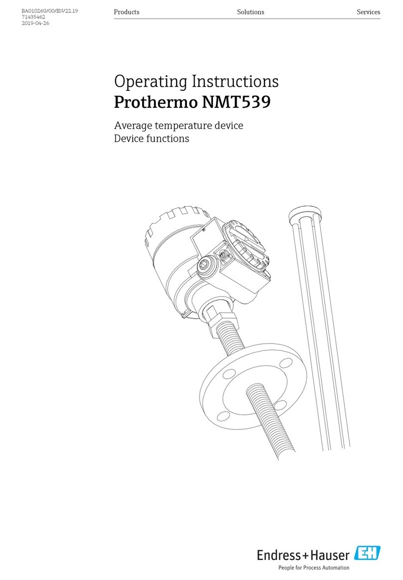 Endress+Hauser Prothermo NMT 539 operating instructions
