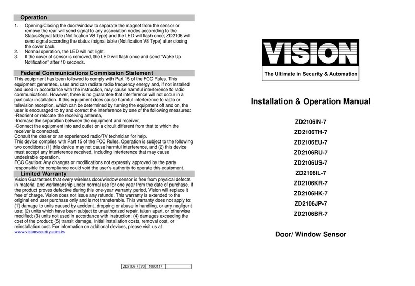Vision ZD2106IN-7 Installation & operation manual