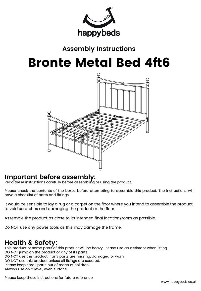 Happy Beds Bronte Metal Bed 4ft6 Assembly instructions Happy Beds Bronte Metal Bed 4ft6 Assembly instructions
