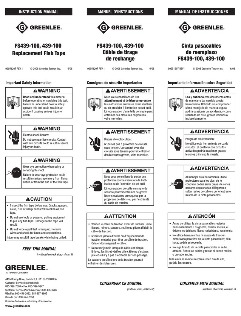 Greenlee FS439-100 User manual