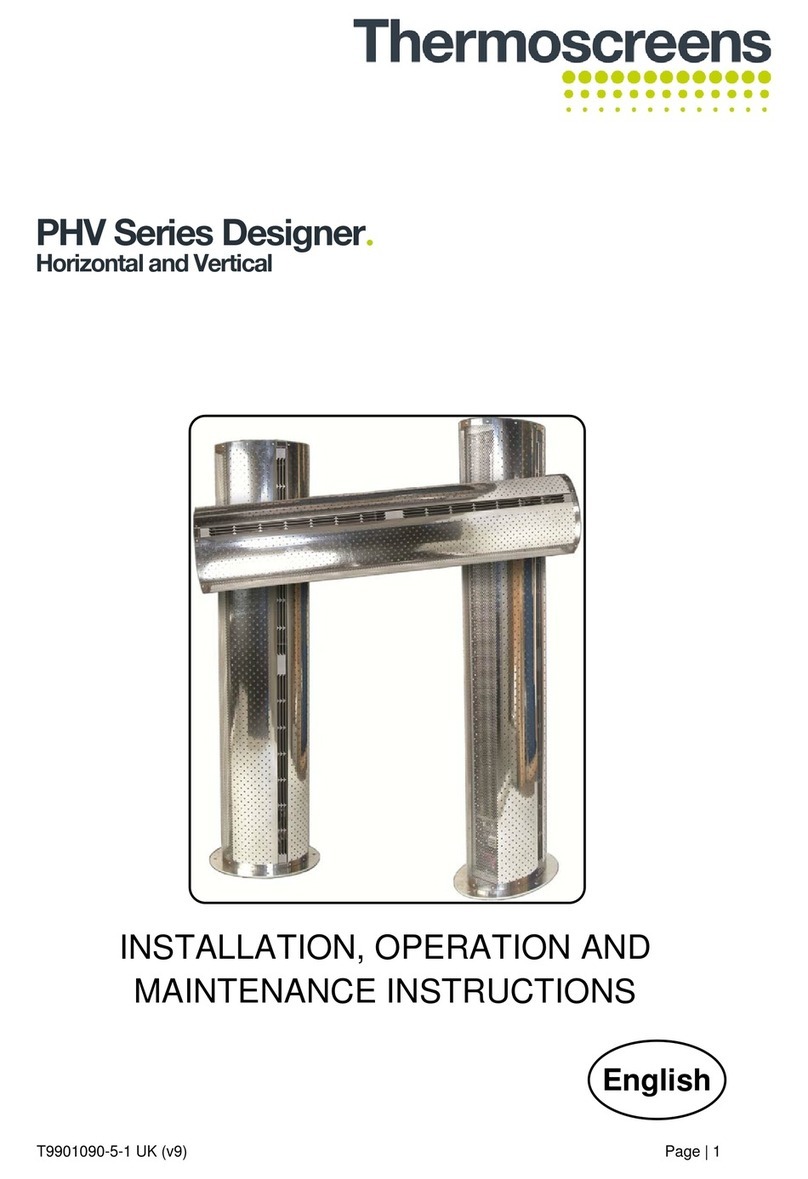 Thermoscreens Designer PHV Series Installation, operation and maintenance instructions