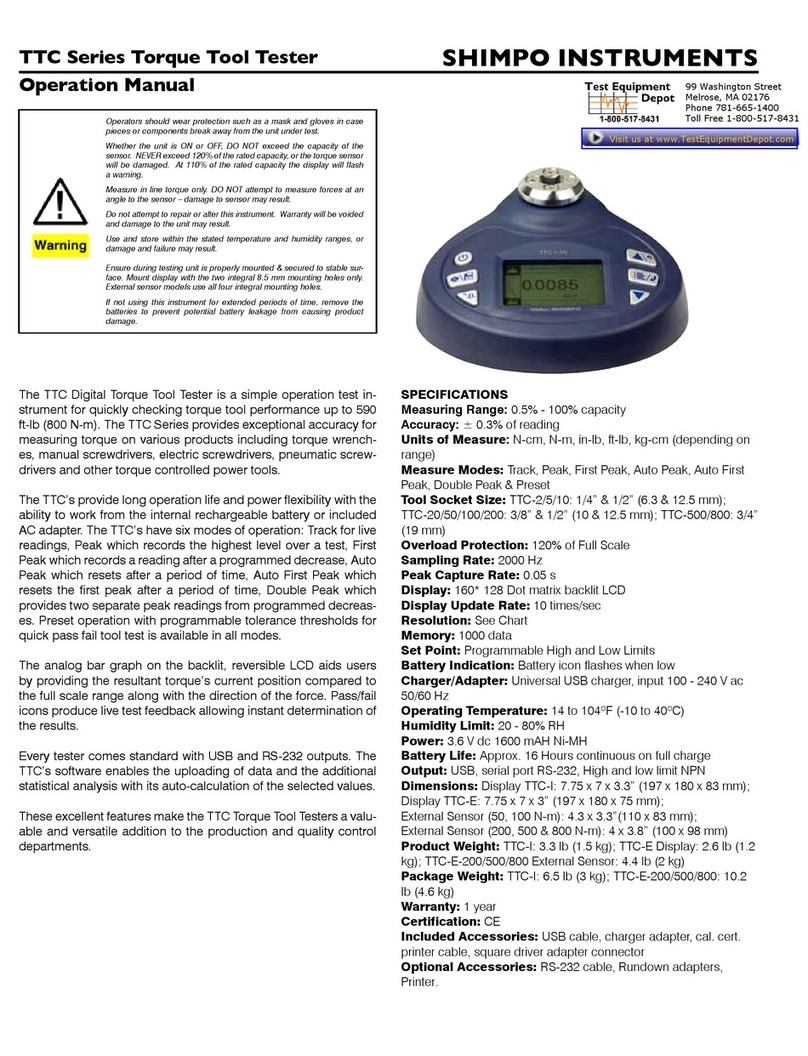 Shimpo TTC Series Operation manual