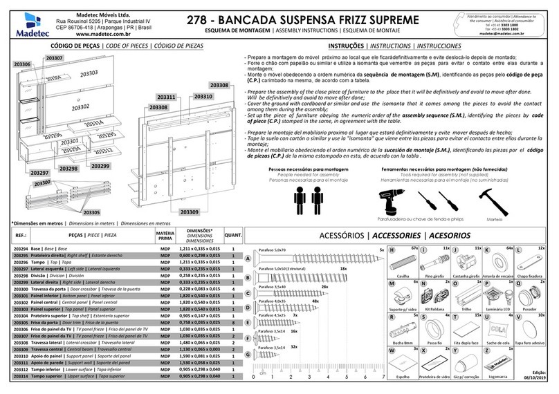 Madetec FRIZZ SUPREME Assembly instructions Madetec FRIZZ SUPREME Assembly instructions