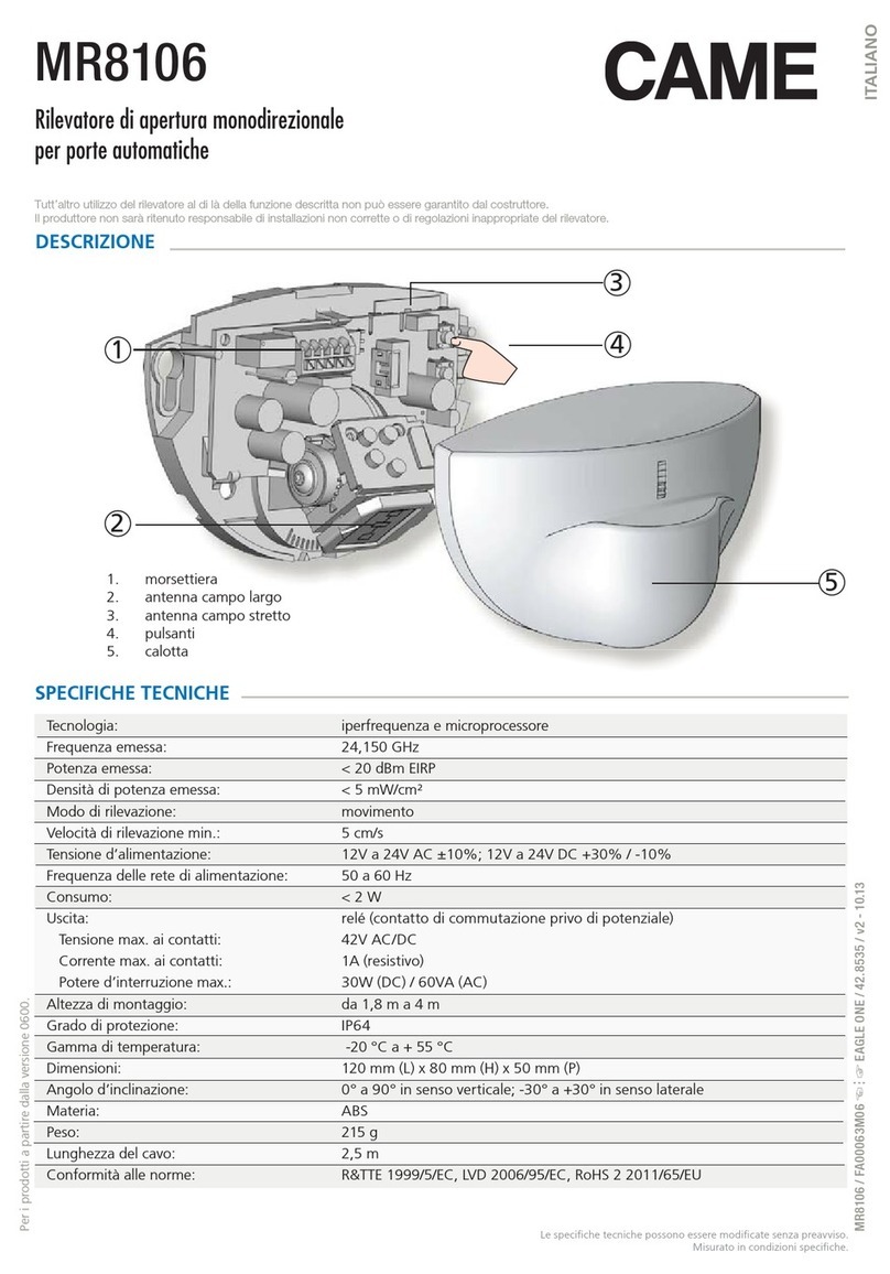 CAME MR8106 User manual