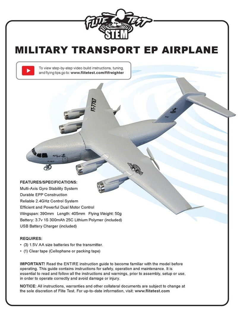 FLITE TEST STEM MILITARY TRANSPORT EP AIRPLANE manual
