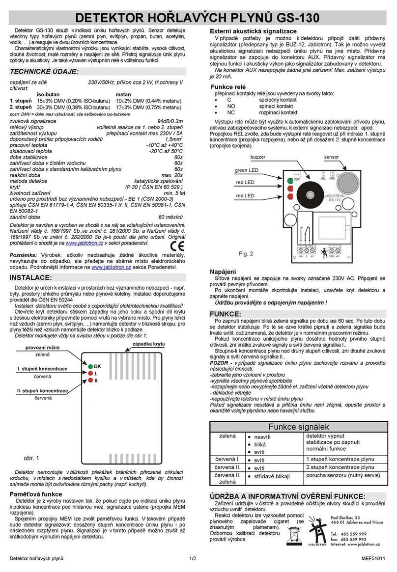 jablotron GS-130 quick start guide
