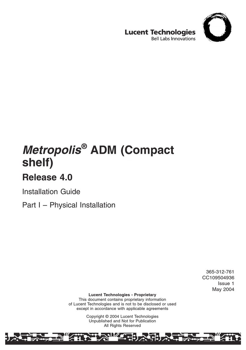 Lucent Technologies Metropolis ADM installation guide